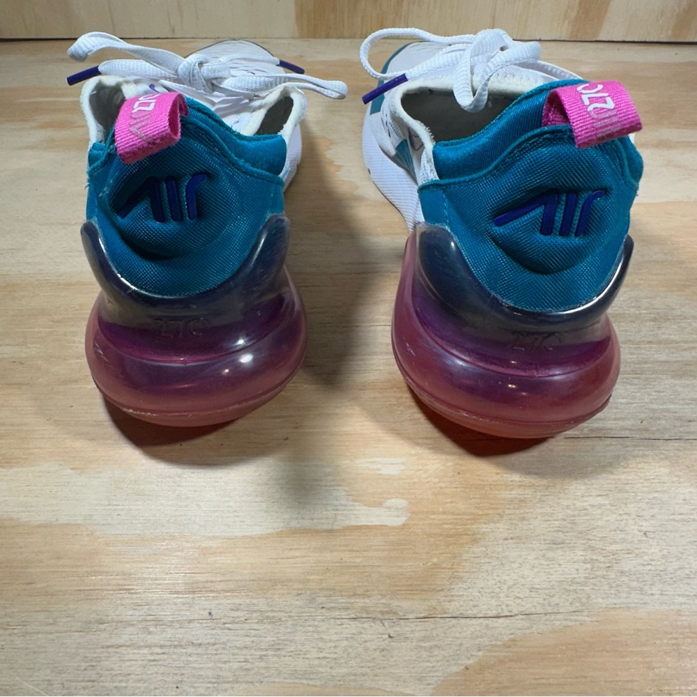 Nike White and Teal Sneakers with Purple Accents - Picture 6 of 9